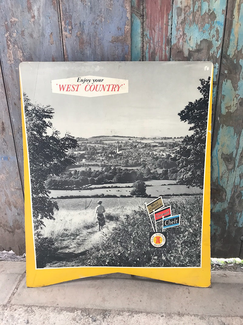 Vintage advertising cardboard sign west country beers