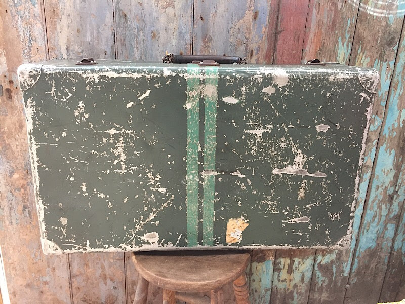 Vintage aluminium suitcase luggage
