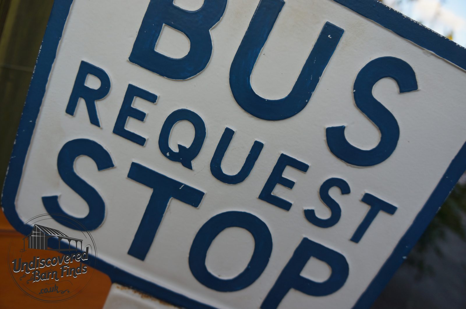 Vintage 50s bus request stop sign