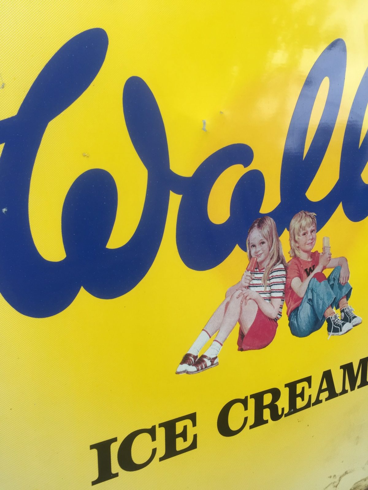Collectable vintage metal tin Walls ice cream advertising sign