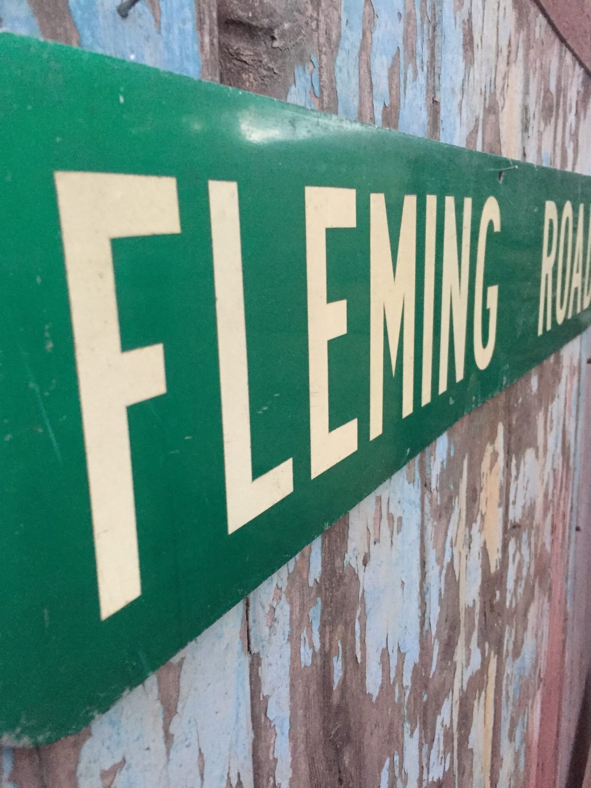 Collectable vintage American road street sign Fleming road