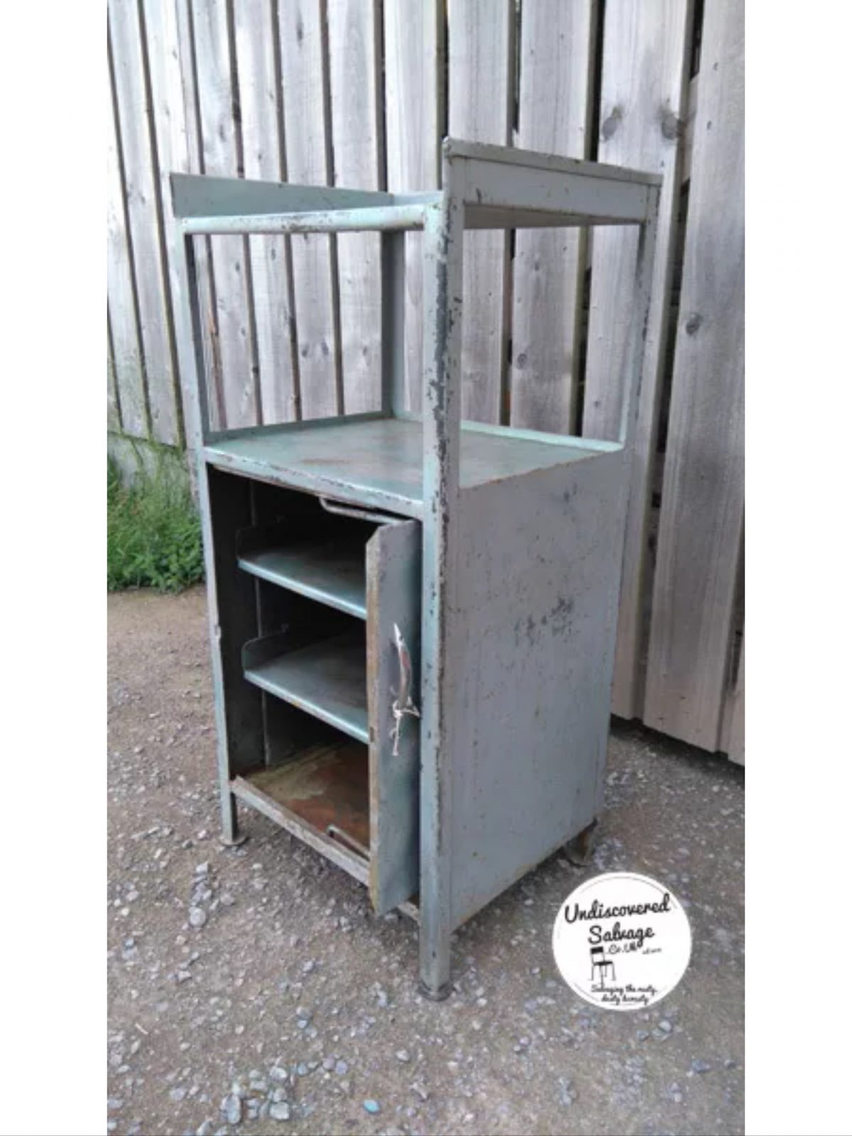 Vintage medical workshop industrial metal cabinet cupboard barn find