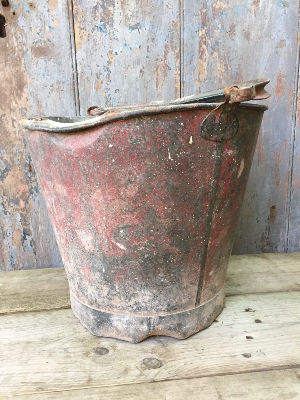 Vintage original fire bucket galvanised ash bucket