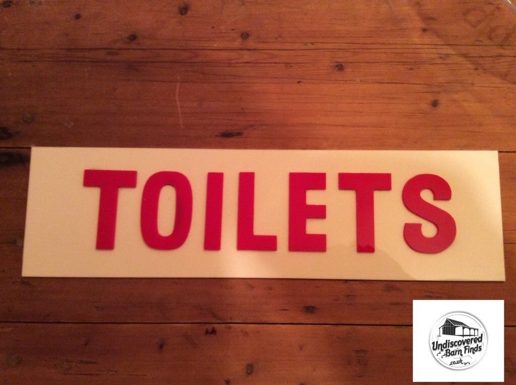 vintage perspex toilet sign